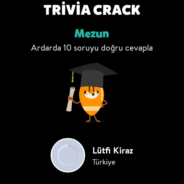 Trivia Crack 'de Mezun rozetini açtım - triviacrack.com/tr/landing