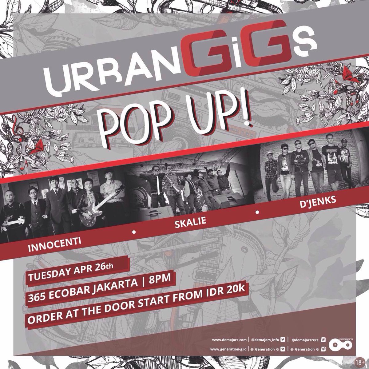 demajorsrecs's tweet image. #UrbanGigs #PopUpGigs April 26 w/ @djenksreggae @innocentiband @SKALIEofficial | @365_ECOBAR | @_Generation_G |info&amp;gt;