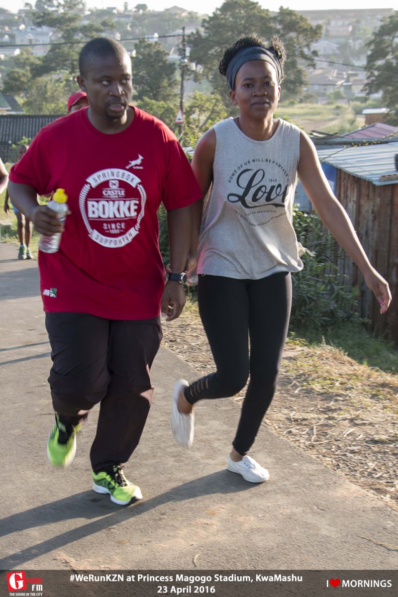 gagasifm's tweet photo. Couples that jog together! #GagasiFM #ILoveMornings #WeRunKZN #FitnessAndWellnessMonth https://t.co/06hPEJsOfv