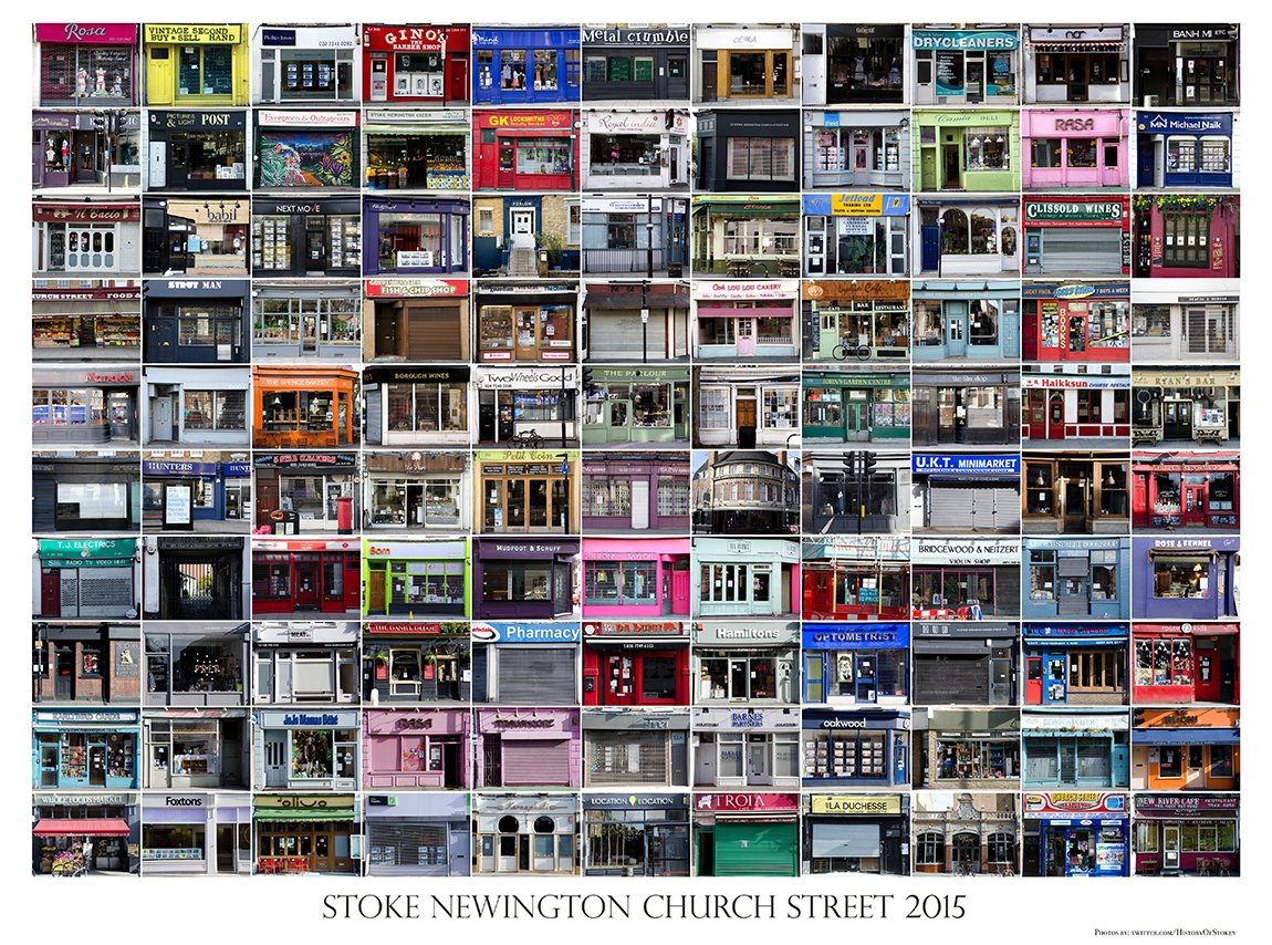 StokeyUpdates's tweet photo. My annual photo survey of Stoke Newington Church Street shopfronts. Spot the differences from last year. https://t.co/60Cmh12Rcp