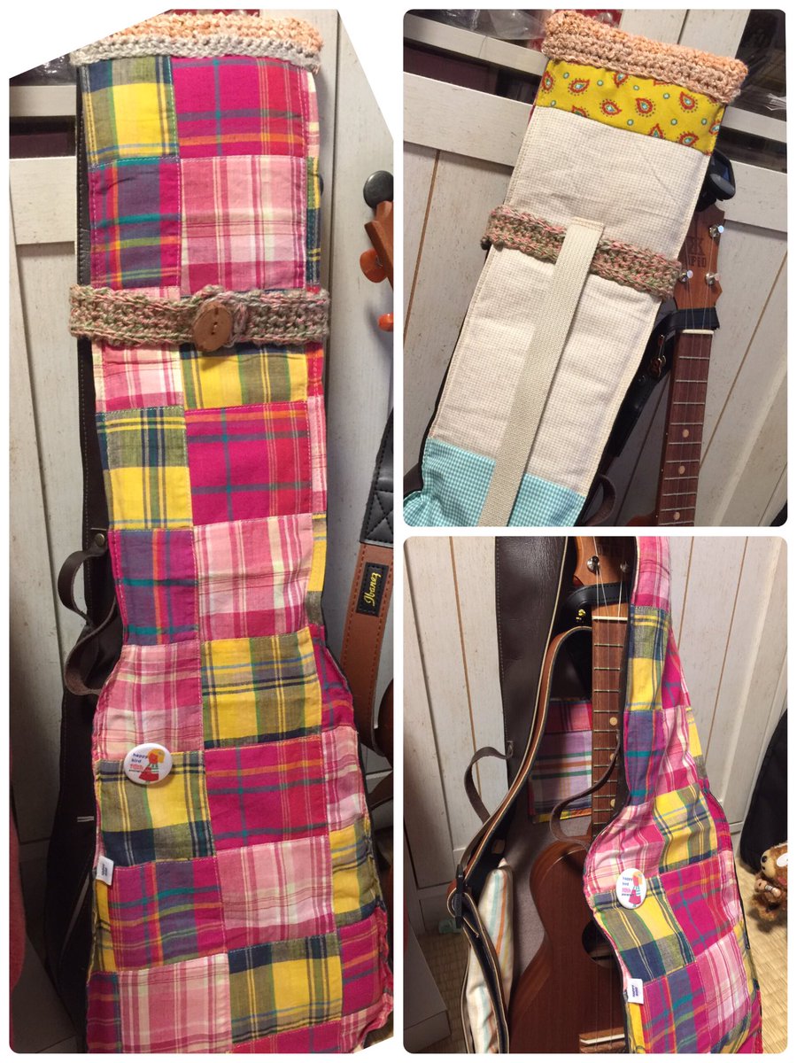 ট ইট র ふずき 欲しかった手作りのウクレレケース コンサートサイズのウクレレがチューナー付けたままでもスッポリ収まります 可愛いすぎる