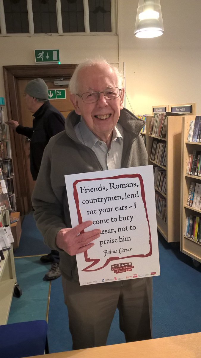 HfdsLibraries's tweet image. John Faulkner of HLUG in Hereford Town Hall Library today, there for his #ShakespeareSelfie! #Shakespeare16