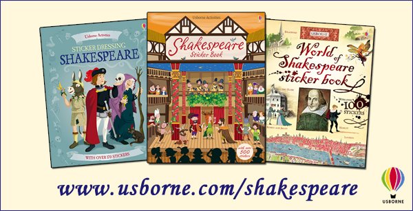 Usborne's tweet photo. We're giving away this gorgeous bundle of sticker books for #Shakespeare400 - RT to #win! https://t.co/IiGCFdt1iM https://t.co/rysUYJ2vZs