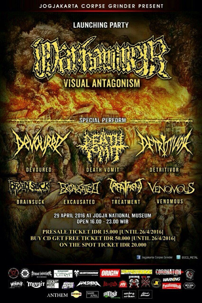 Jogja Corpse Grinder (@jcg_metal) on Twitter photo Hadirilah Pesta perilisan Album <a href="/WarhammerDeath/">WARHAMMERDEATH</a> di JNM | Dimeriahkan oleh beberapa band dari JCG. See You There!! Hadirilah Pesta perilisan Album <a href="/WarhammerDeath/">WARHAMMERDEATH</a> di JNM | Dimeriahkan oleh beberapa band dari JCG. See You There!!