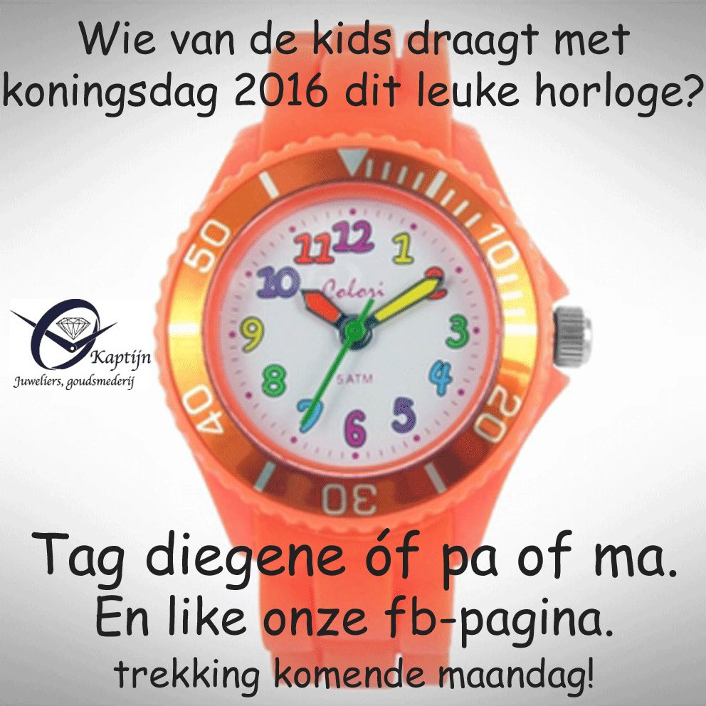#wie o wie maken we blij? #rt #tag #kids #win #kaptijn #juweliers #kinderhorloge <a href="/JuwelierKaptijn/">Kaptijn Juweliers</a>