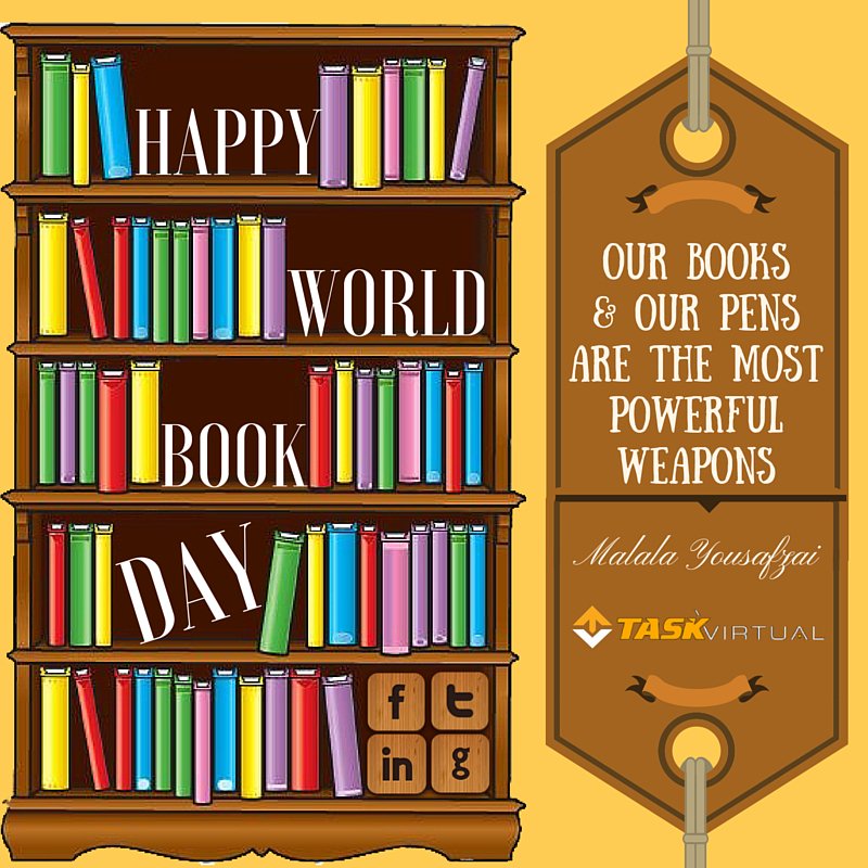 TaskVirtual's tweet photo. Happy World Book Day #2016!!
#TaskVirtual #WorldBookDay #BookDay #VirtualAssistant #Webservices https://t.co/u9gN20NdZQ