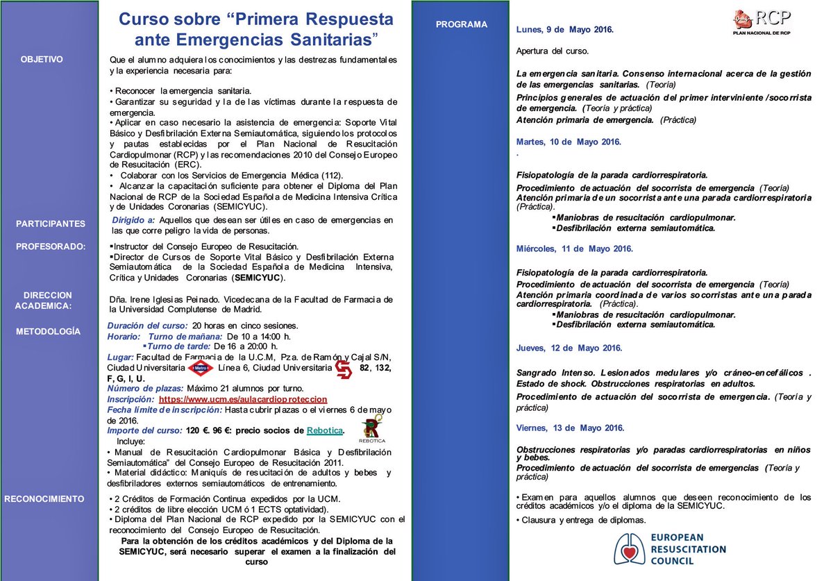 ReboticaUCM's tweet photo. -DESCUENTO-
Curso de @AulaCardioUCM con un 20 % de descuento para socios de #Rebotica. 9-13 de mayo en #Farmacia. https://t.co/LXYfKyFm63