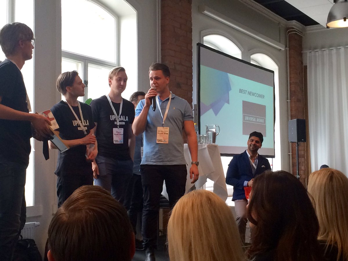 movetostockholm's tweet photo. Winner of Best Newcomer at #NordicStartupAwards - Congrats @UniversalAvenue!  #movetostockholm #sud16 #sthlmtech https://t.co/vY55VYLyZY