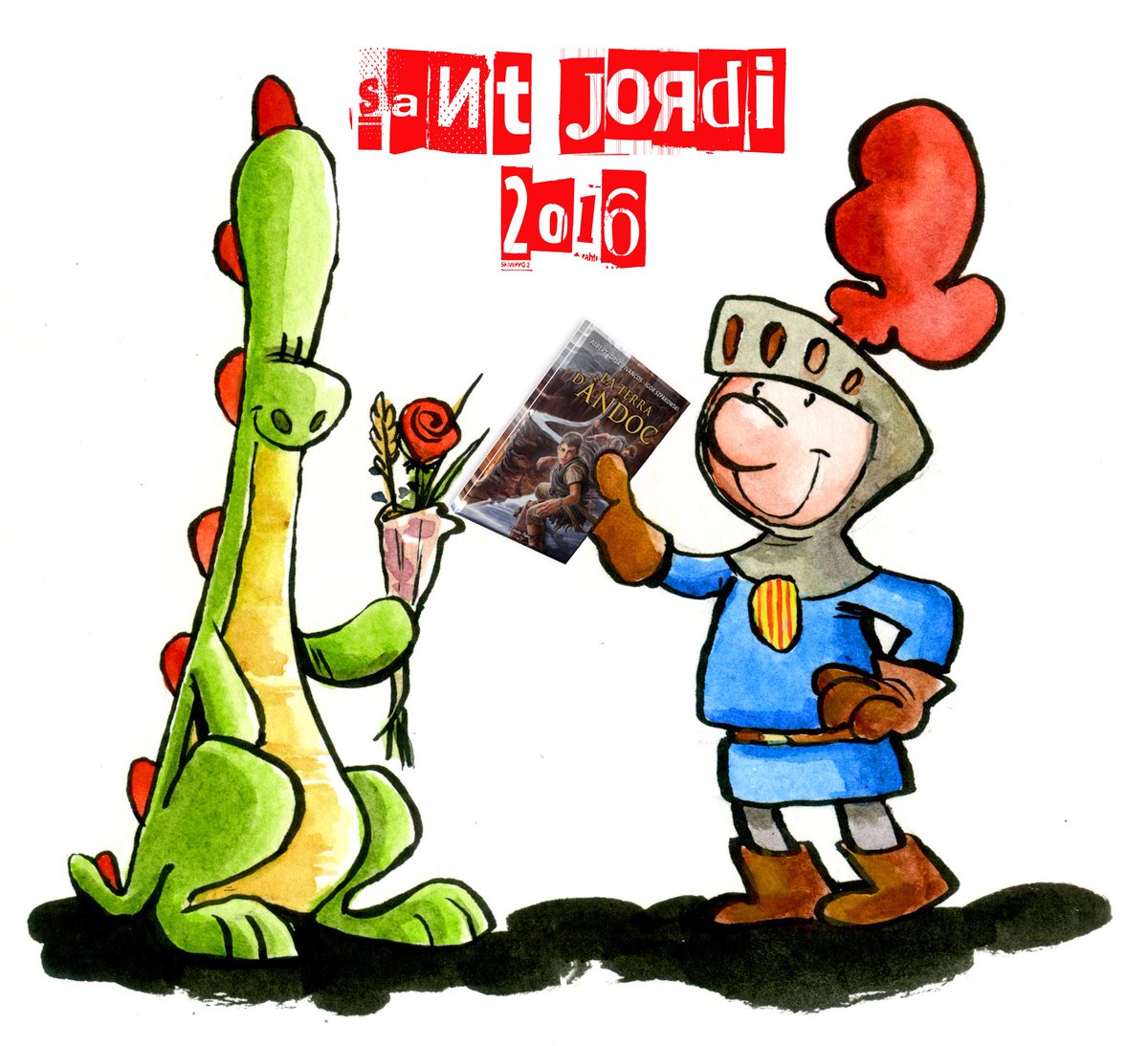 laterradandoc's tweet photo. Des d'Àndoc us dessigem un gran Sant Jordi! @igorlebowski @ducdudo @llibresjoves #SantJordi2016 #LlegirEnCatala https://t.co/TIhBJQNBsv
