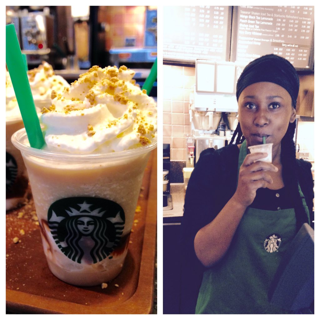 ggrracciiee's tweet photo. #smoresfrappuccino is back and better than ever! So good Kayla had to sneak a sip ππ tsk tsk @MichelleRullo #d1080 https://t.co/PeEtnQEbhV