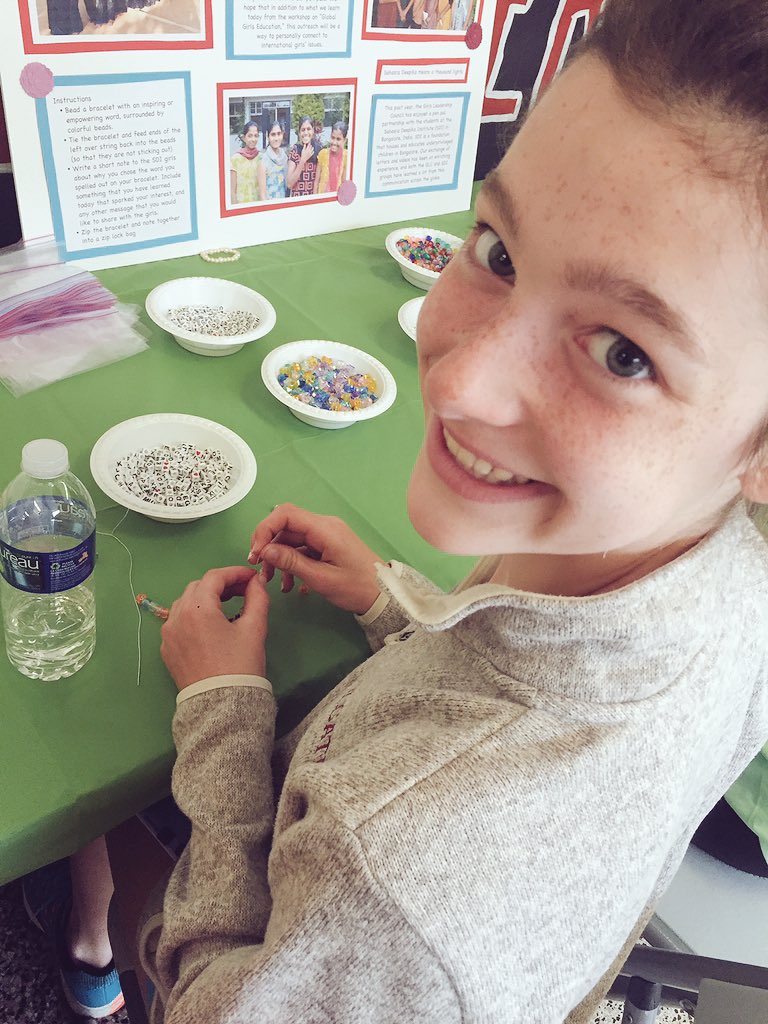 lmsdglc's tweet photo. Making bracelets for SDI girls in Bangalore, India! @LowerMerionSD https://t.co/YHArO2m9kU