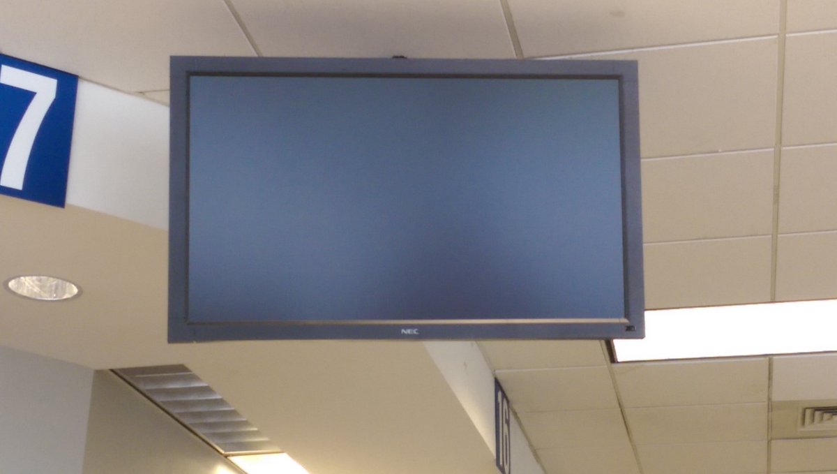 JCV's tweet image. Day at DMV part 3: Can't tell how long I'll have to wait...their monitors are down. Listening only. #dmvfail