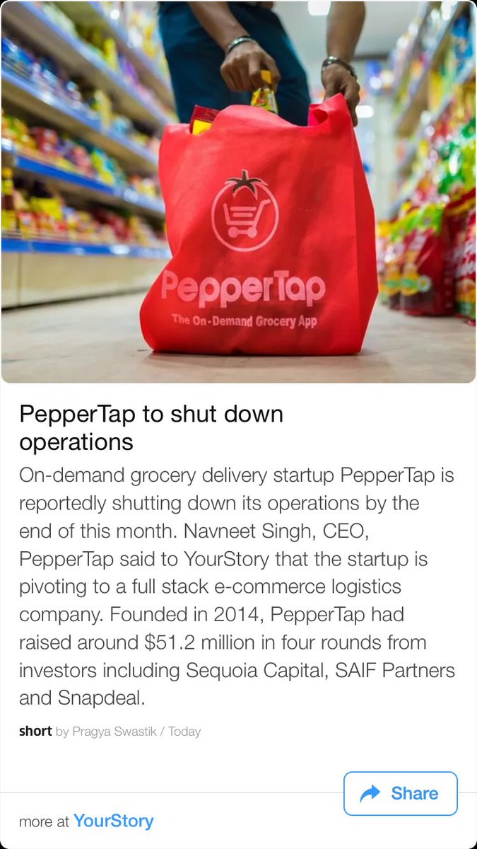 disqas_'s tweet photo. I had predicted it on 5th Jan 2016. This is not viable business model. @peppertap @100gm_com https://t.co/94EbisyYZH