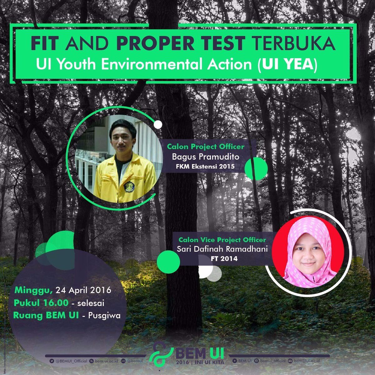 Kami tunggu kedatanganmu untuk memberikan kritik, saran, dan aspirasi demi kelancaran acara UI YEA 2016.