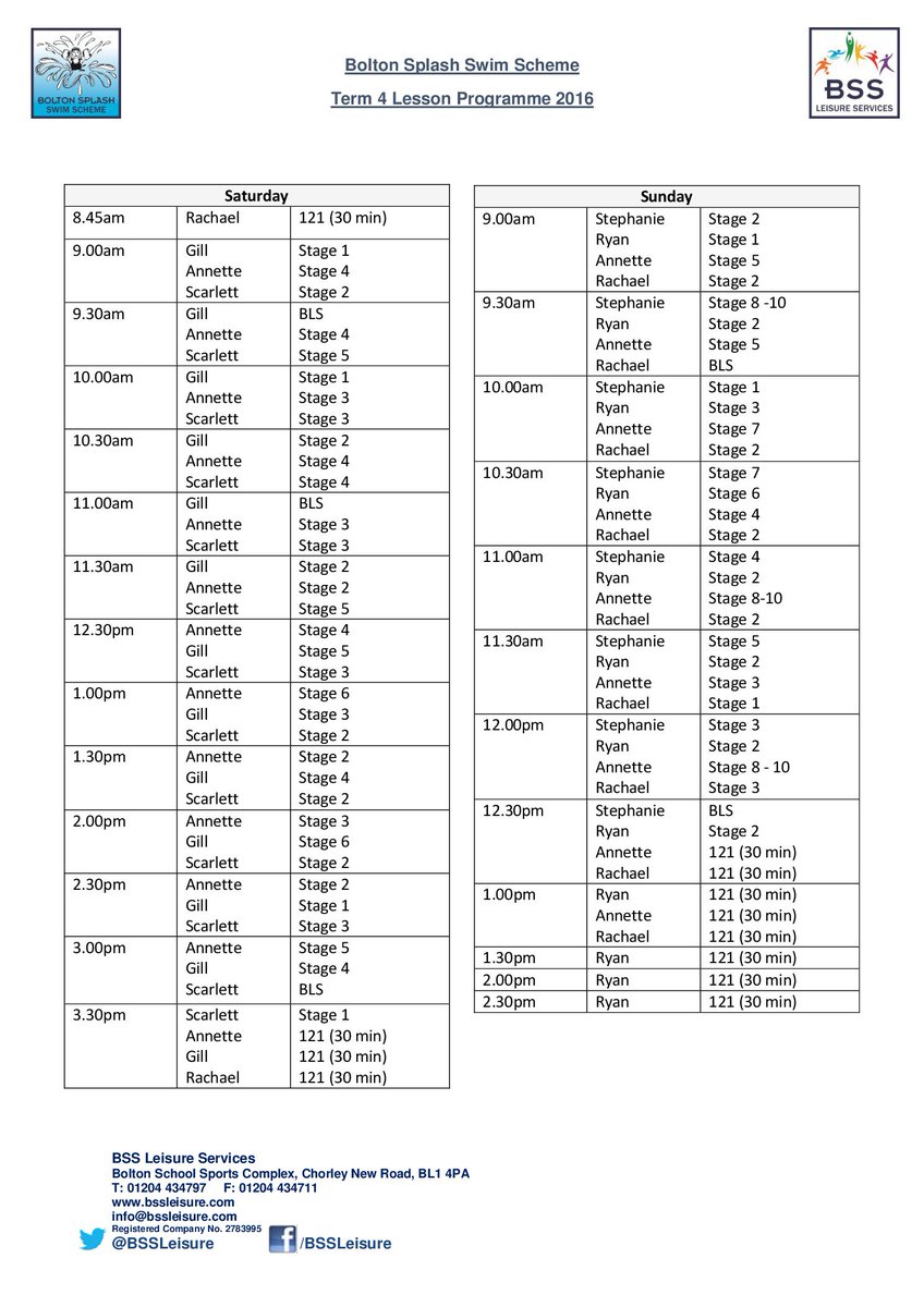 BSSLeisure's tweet photo. Our exciting term 4 swimming timetable has arrived! #week8shakers #week9movers #week10waitinglist https://t.co/WqFsgncL0a