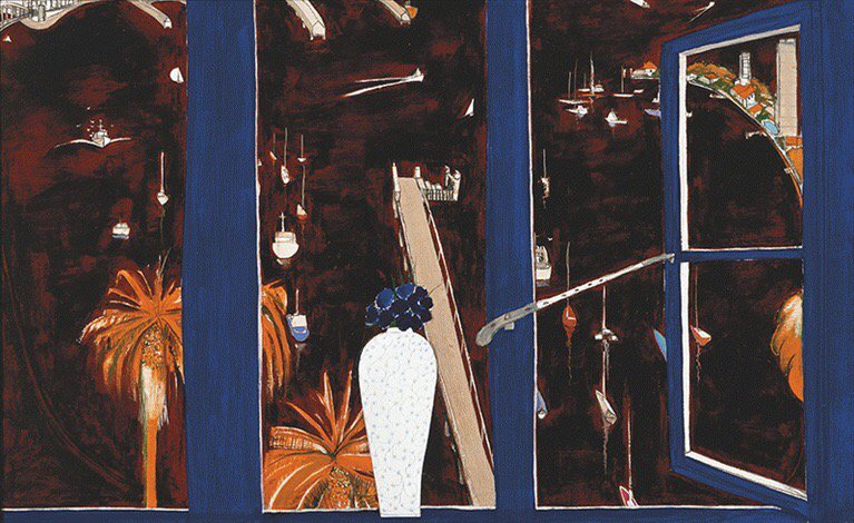 _Y_S_L's tweet photo. Completed just a year before he died, Brett Whiteley's View from the sitting room window #WindowWeek @todayisartday https://t.co/S8OH2Vjuqe