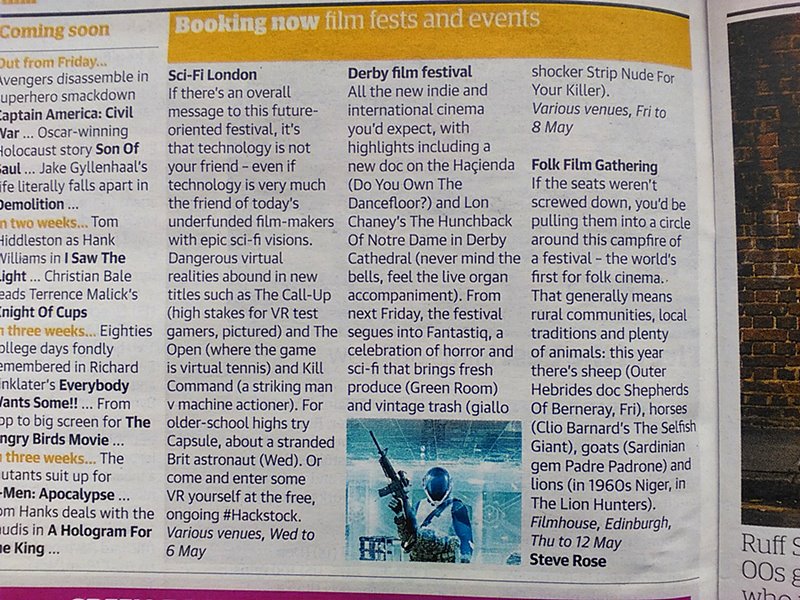 scifilondon's tweet image. We're in the Top 10 To Do in London next week @guardian guide @guardianfilm theguardian.com/culture/2016/a…