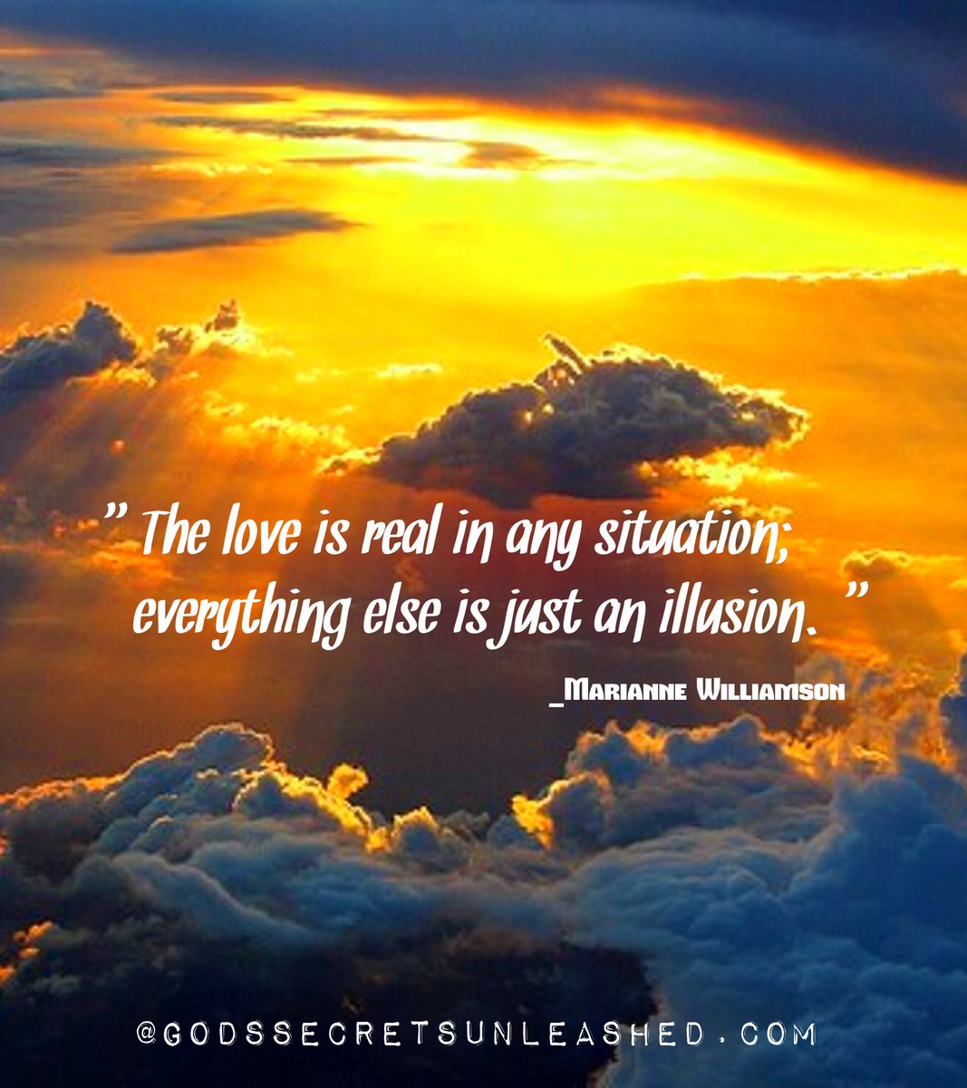 sbraegger11's tweet photo. "The love is real in any situation; everything else is just an illusion."
_Marianne Williamson #enlighenment #Love https://t.co/H0jRVEO9yx