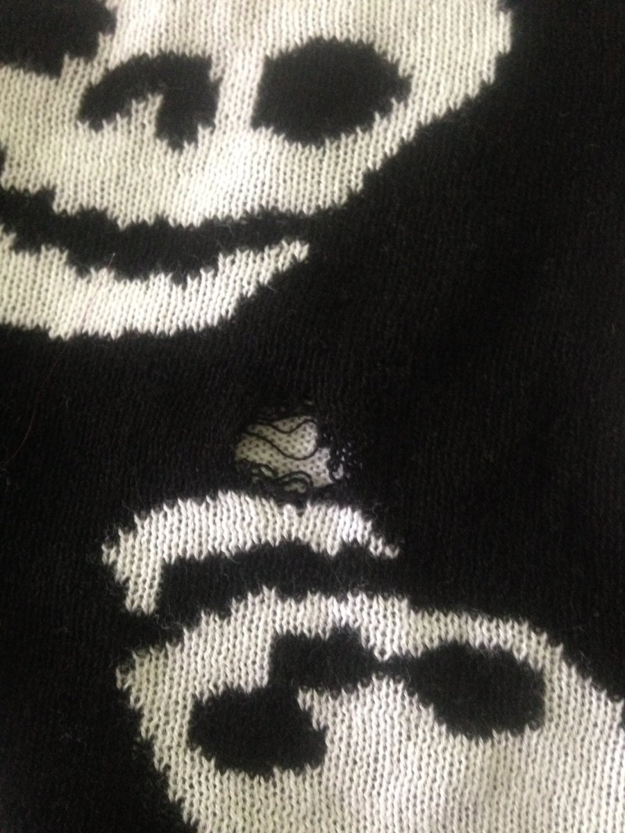 amightyheart's tweet image. Wore my super awesome #blamebetty sweater dress once, now has hole in it.  The 😥 is real.