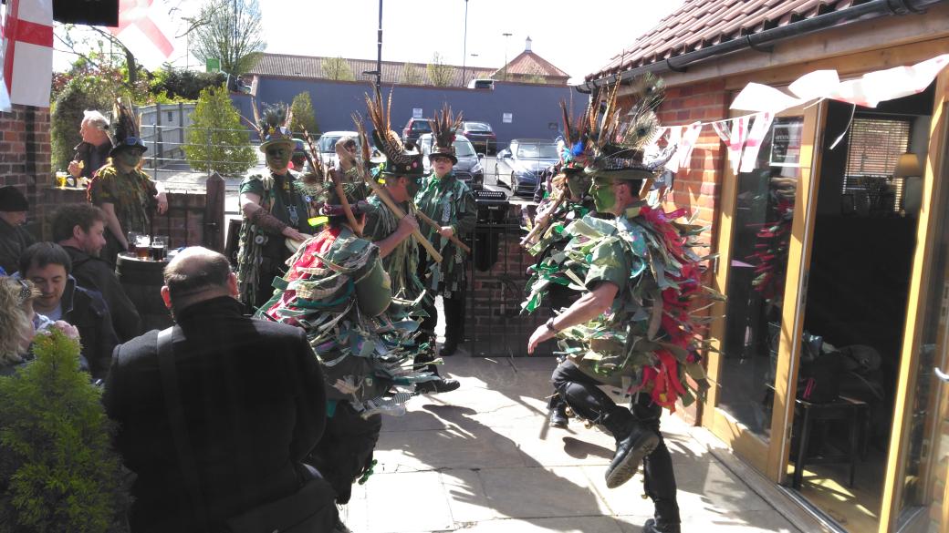 <a href="/grndragonmorris/">Green Dragon Morris</a> dancing <a href="/oakesbarn/">Oakes Barn Partners</a> - #StGeorge would be proud!
