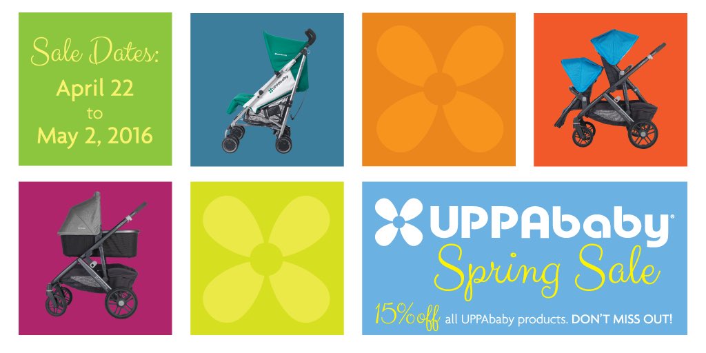 Sale alert! 15% off all #UPPAbaby products until May 2! Details on our FB goo.gl/GGyH0t #sale