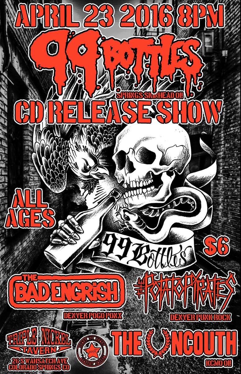 Tonight! <a href="/99BottlesOi/">99 Bottles</a> is having their CD release show! Come party! 8pm $6! All Ages