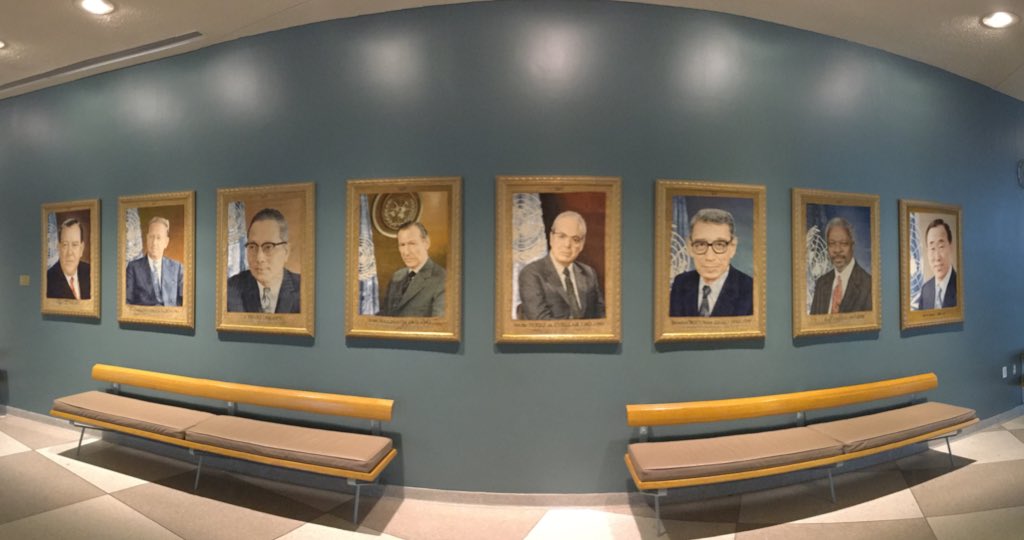 cathmckenna's tweet image. Can't wait to see the portrait of a woman on this wall of @UN Secretary Generals soon. #Becauseits2016 #She4SG