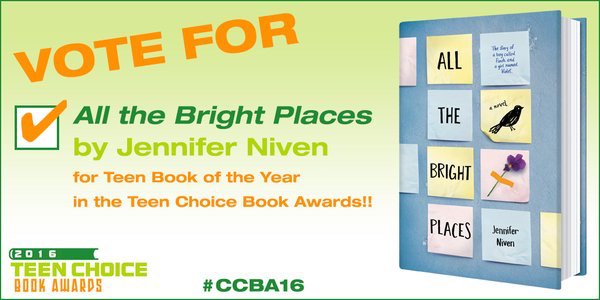 Only 2 more days to vote for #AlltheBrightPlaces 😳😂 Can we make this happen?🙏TY for voting!😘💕ccbookawards.com/voting-teen.php