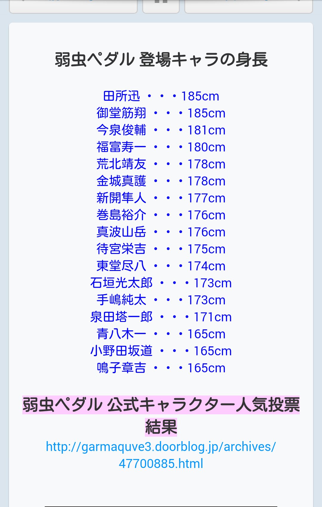 霙 みぞれ 184 でっかいな ハイキューだと花巻さんはほぼ185だから除外して 及川 二口 鳴子 東峰 また及川さん 舌打ち ペダルだと該当者無し 泣 あと1 身長欲しかった したら田所さん御堂筋くん 身長たす22をすると抱きつきやすい 霙 みぞれ 184 でっかいな ハイキューだと花巻さんはほぼ185だから除外して 及川 二口 鳴子 東峰 また及川さん 舌打ち ペダルだと該当者無し 泣 あと1 身長欲しかった したら田所さん御堂筋くん 身長たす22をすると抱きつきやすい