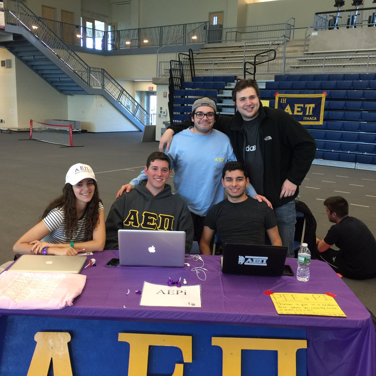 IthacaAEPi's tweet photo. Our Chapter's table with some of our brothers and friends at Ithaca College Relay For Life. #AEPi #twithaca https://t.co/t0dvoWafNw