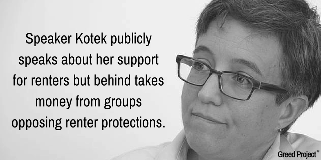 greedproject's tweet photo. @TinaKotek Why do you pretend to support renter protections while taking money from groups that lobby against it? https://t.co/ofV2Od8Poh