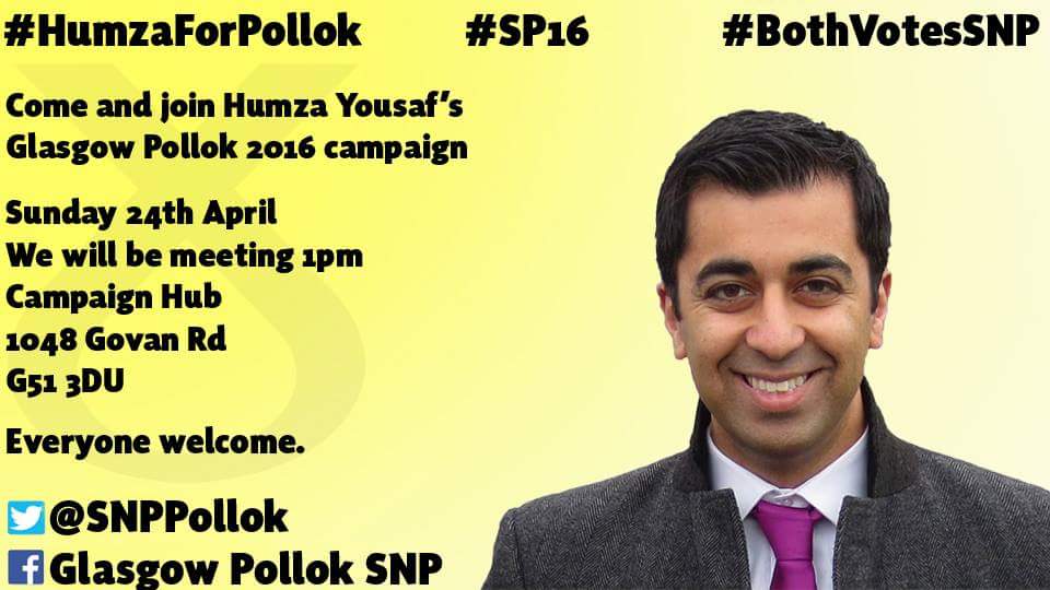 HumzaYousaf's tweet image. Team @SNPPollok meeting at the Campaign Hub in Govan tomorrow (Sunday) at 1pm - All welcome! #HumzaForPollok