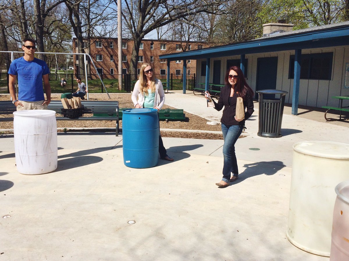 EastownGR's tweet photo. Lastly, Ondrea from @wmeac is teaching us about rain barrels. Thanks to everyone who came out for #digintospring! https://t.co/c7wY9O3qP1