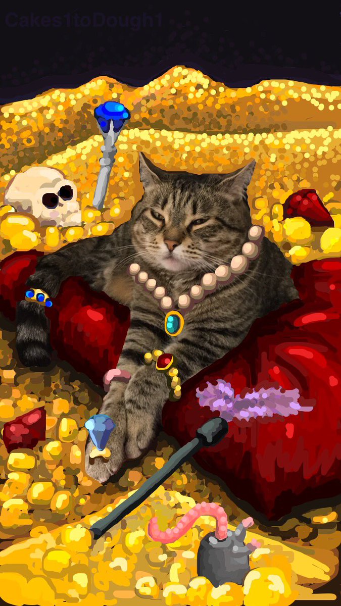 Cakes1todough1's tweet photo. Maya and her riches 
#cat #caturday #bling #snapchat #art https://t.co/9wr0HL4EUK