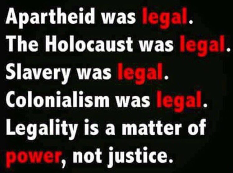 Don't talk to me about laws if you can't talk about justice. Laws are not always just. <a href="/DefineAmerican/">Define American</a>