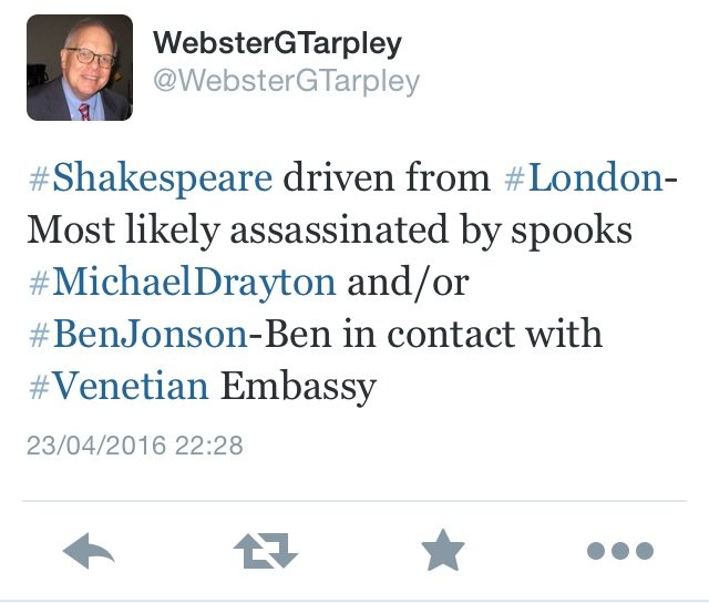 Cool. Even US conspiracy theorists are joining in the Shakespeare celebrations.