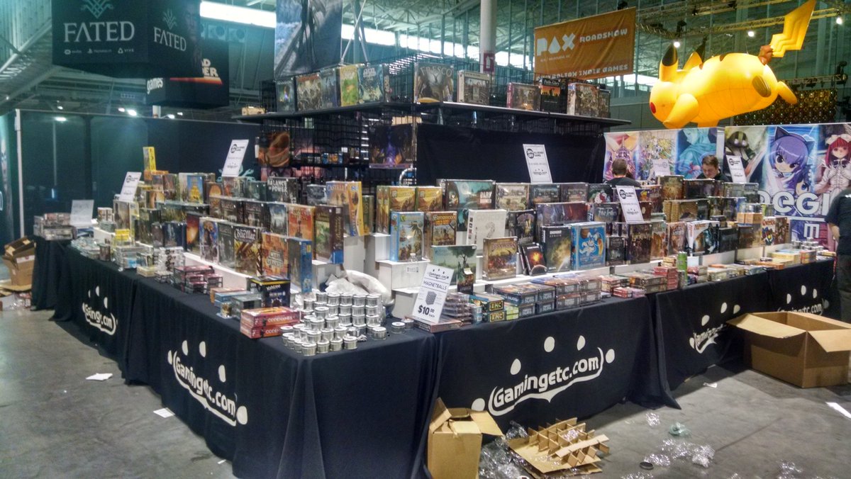 abukac's tweet image. I am surprised how many board/card games are here. That&apos;s cool. #PAXEast2016