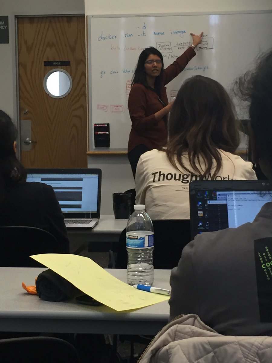 DevPulseCon's tweet photo. Intro to #docker #devpulsecon thx @AnushaRagunathan #codechix #getcontained #container #womenofsiliconvalley https://t.co/L9k50yf7hY