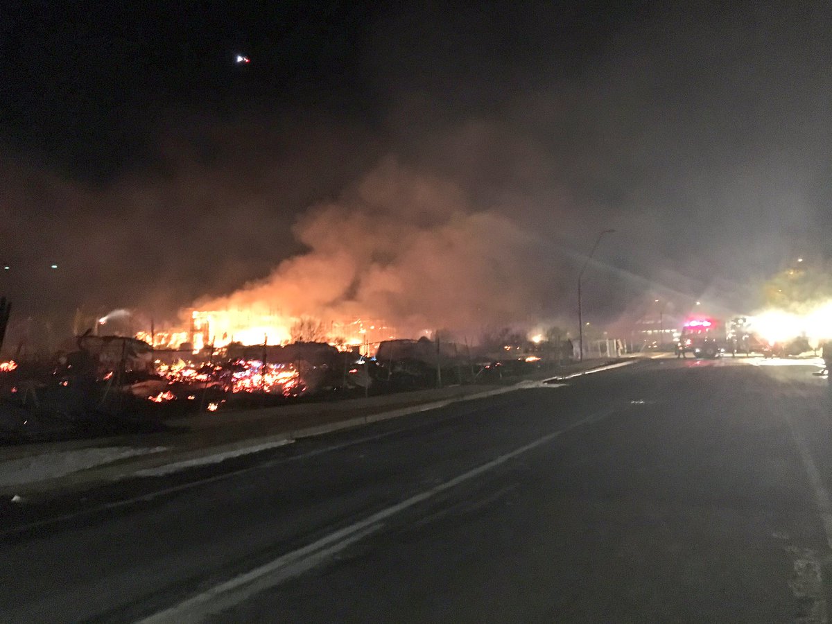 Fire is no longer spreading. Crews continue to work on spot fires.