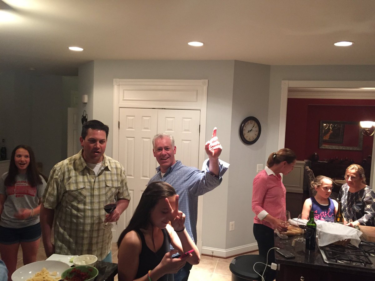 Dinner at Christa and Jimmy Larkins house with the Kinsmans and Polks. Great evening. Cheers all.