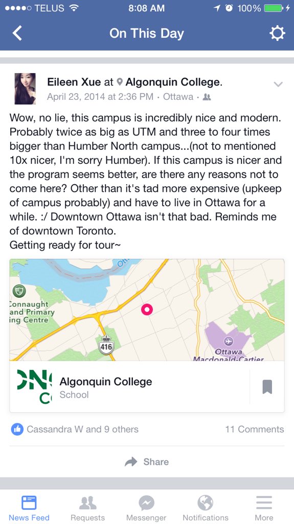 ac_eileen's tweet photo. That moment from two years ago when I visited #algonquincollege and decided to come here for school. #timeflies https://t.co/qbll1HclER
