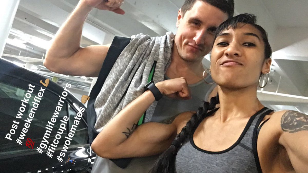 taitiana11's tweet photo. He hates it @CheddaChipGetta but #cantstoptheflex !💯💪🏽😜 #FitFam #Flex #gymlife #weekendwarriors #fitcouple #gowithit https://t.co/Bwl2UQMm9G