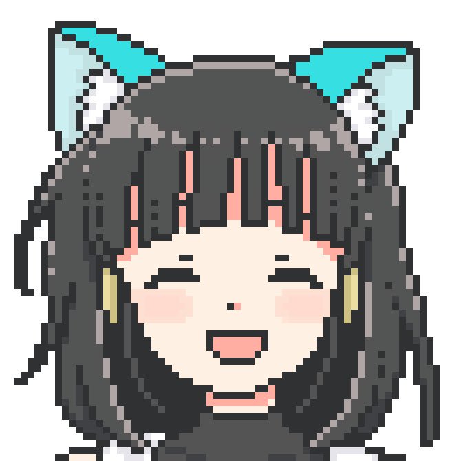 月虹 しぐれのねこみみのドット絵完成しましたー しぐれちゃんかわいいよ 作るの大変だったよ 駅メモ 駅メモファンアート 駅メモドット絵