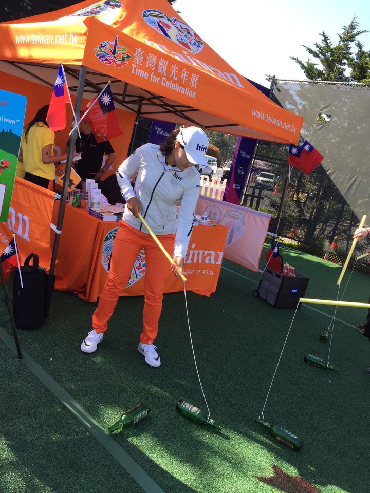 Good for the feel; fishing for birdies tomorrow. I visited the Fan Zone. <a href="/SwingingSkirts/">Swinging Skirts LPGA</a> @lpga