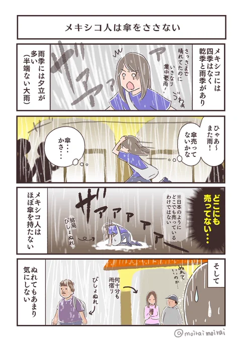 メキシコ人は傘をささない #メキシコエッセイ #雨 #傘 