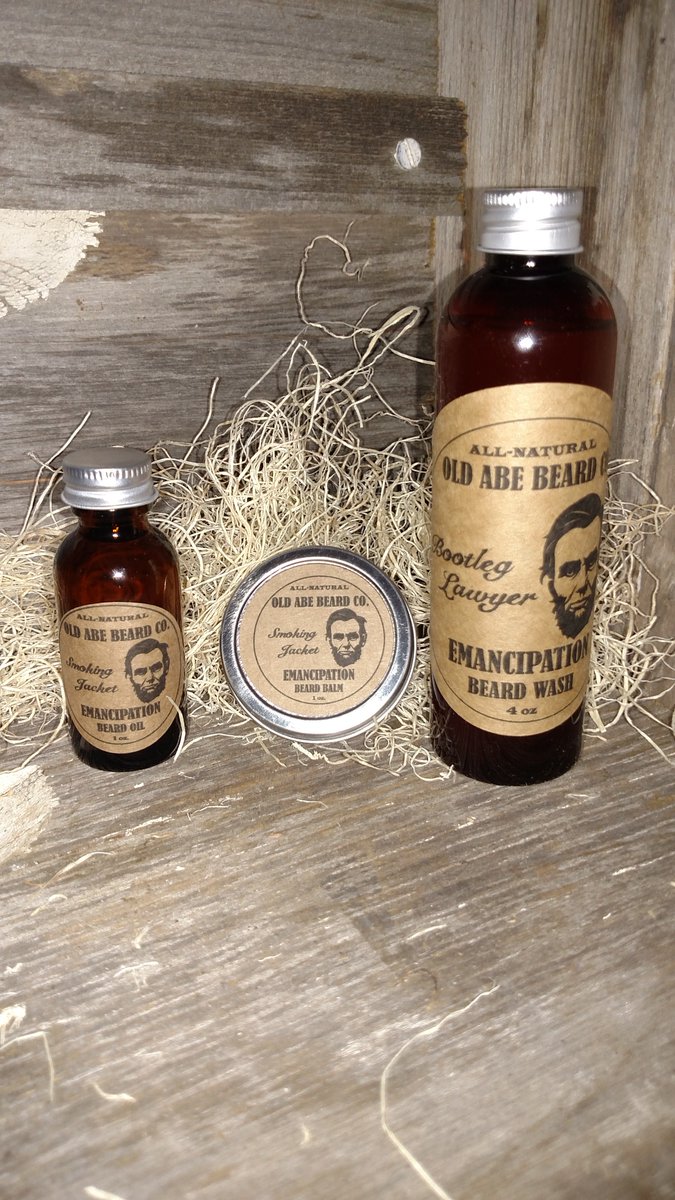 OldAbeBeardCo's tweet photo. #beardcarekit Beard Wash, Balm and Oil in #smokingjacket Available at https://t.co/a7nHdjjSvp https://t.co/fJRaRNNkTS