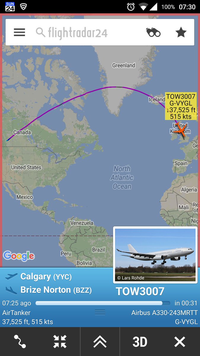 CivMilAir's tweet photo. Calgary > Brize Norton
@AirTanker #GVYGL TOW3007
https://t.co/MSokNHKOnt https://t.co/hmRaBFmnoF