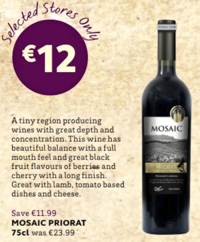 lots of positive feed back on this. Specially blended for <a href="/SuperValuIRL/">SuperValu Ireland</a> this 🍷 over delivers from Priorat (where?)