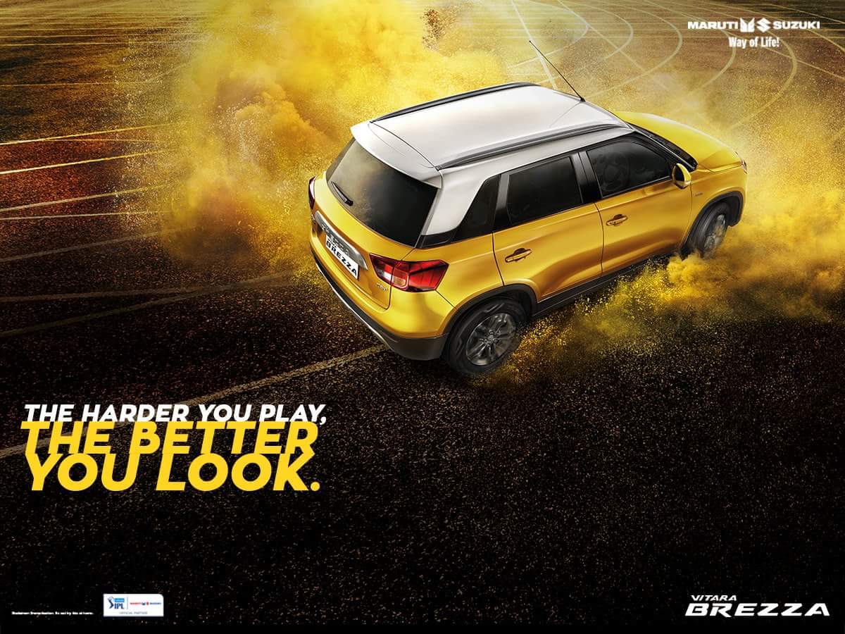 VitaraBrezza's tweet photo. A segment-first dual colour scheme makes the new Vitara Brezza a home run. #PlayGlamorous https://t.co/5wam7U8w2Y