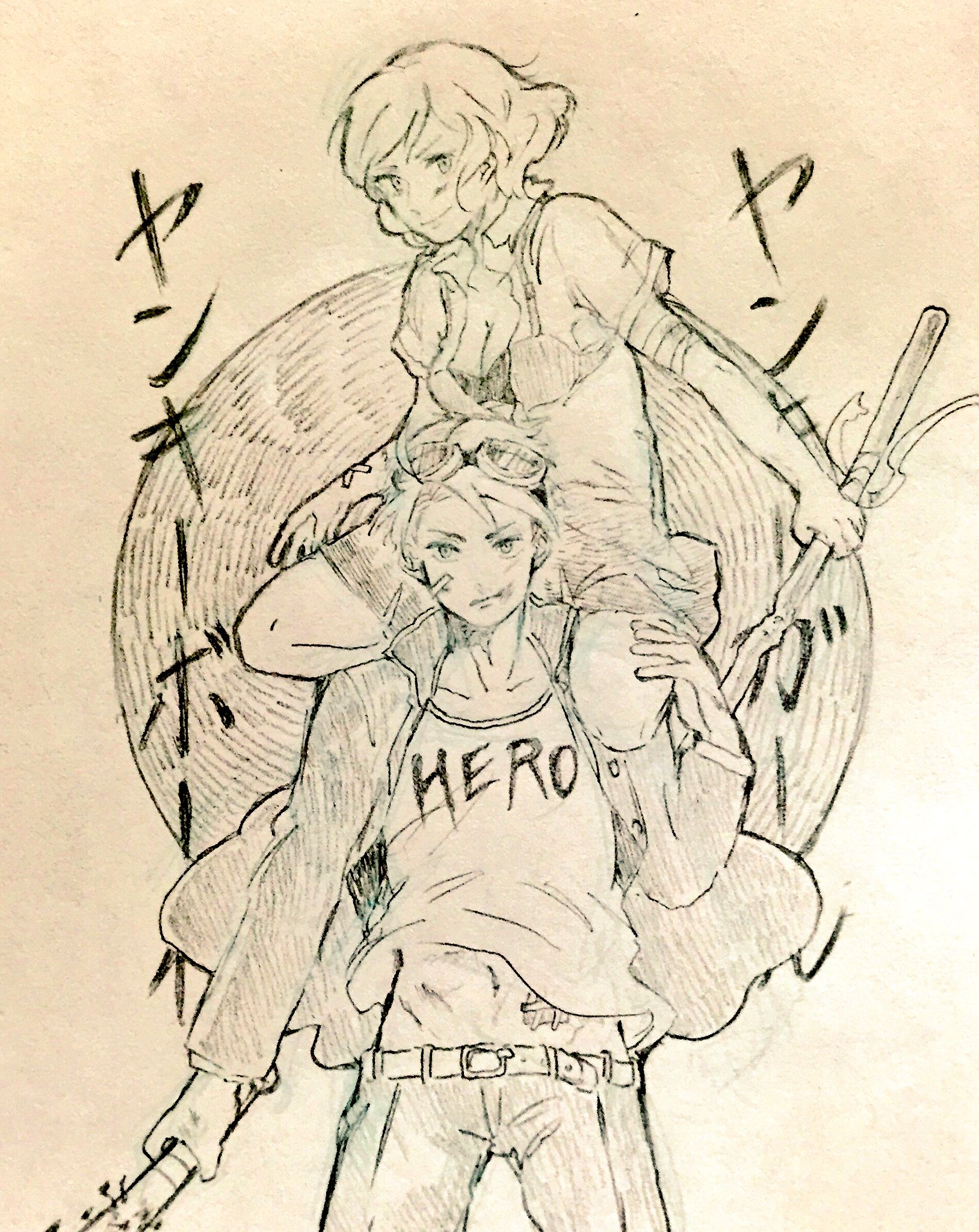 雨ﾏﾝﾎﾞ Rtされた数だけ好きな曲をヘタリアで描く 6曲目 メリカとエミリーちゃんで ヤンキーボーイ ヤンキーガール T Co Hfy96s7kcj Twitter